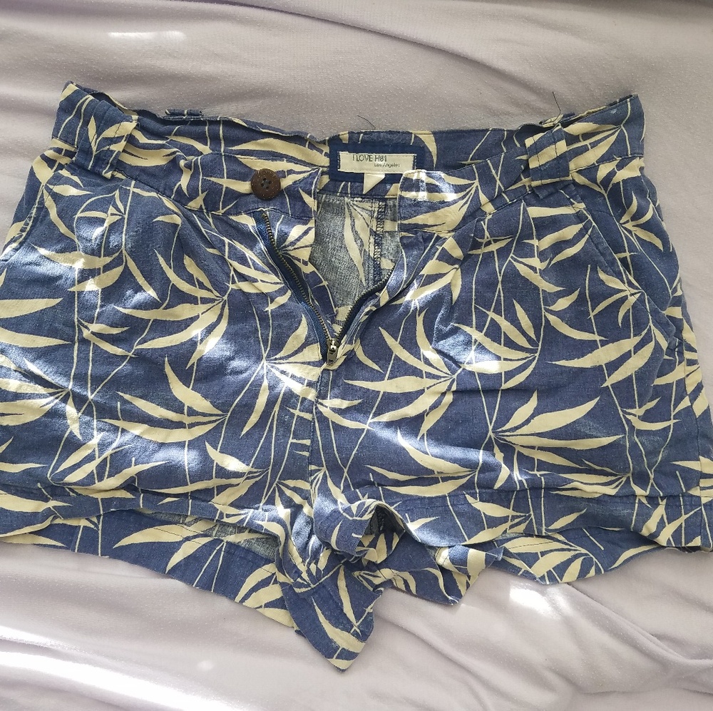tropical high waisted cloth shorts